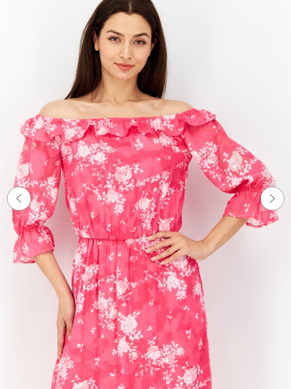 MSRP $99 Willow Drive Women Floral Off-Shoulder Maxi Dress Pink Size L - Picture 5 of 12